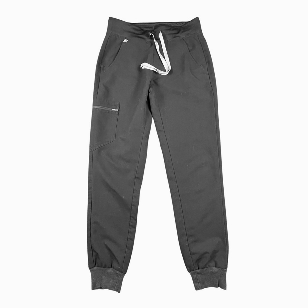 FIGS Technical‎ Collection Womens Black Drawstring Zamora Jogger Scrub Pants XS